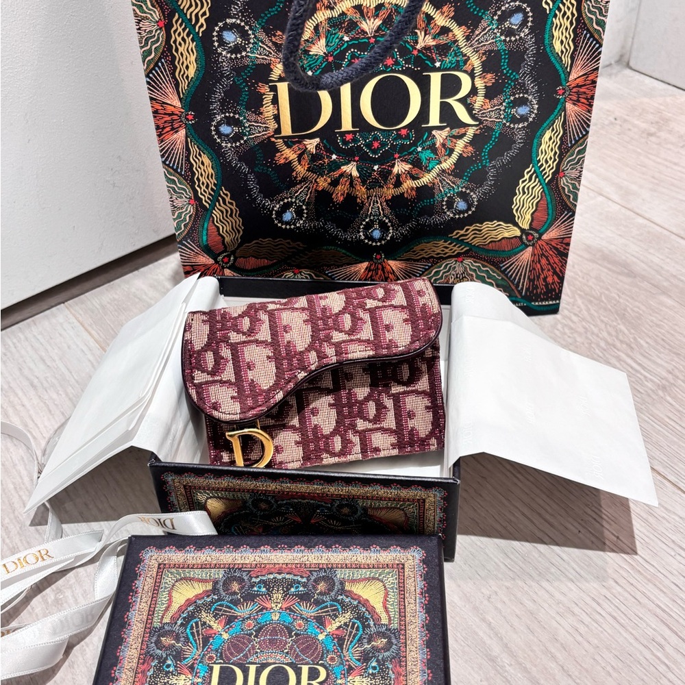 Dior Burgundy Monogram Women's Wallet